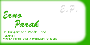 erno parak business card